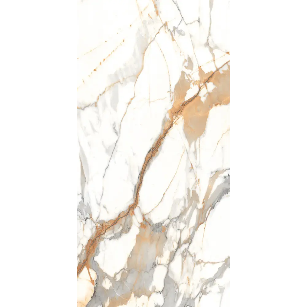 Керамогранит "Sonex" Carrara Volga Glossy полированный 60x120 см 1.44 м2 цвет белый с серо-бежевыми прожилками — купить в Волгодонске