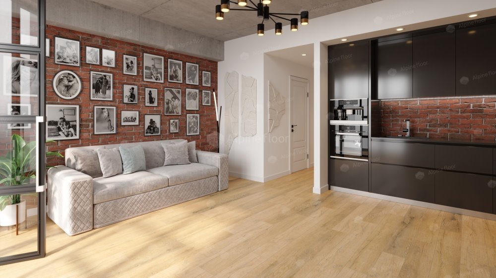 SPC Ламинат "Alpine Floor" Дуб медовый (1220*183*8 мм) — купить в Волгодонске