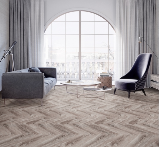 Виниловый ламинат SPC "Cronafloor" Herringbone Дуб Тулон (640*128*4,5 мм) — купить в Волгодонске