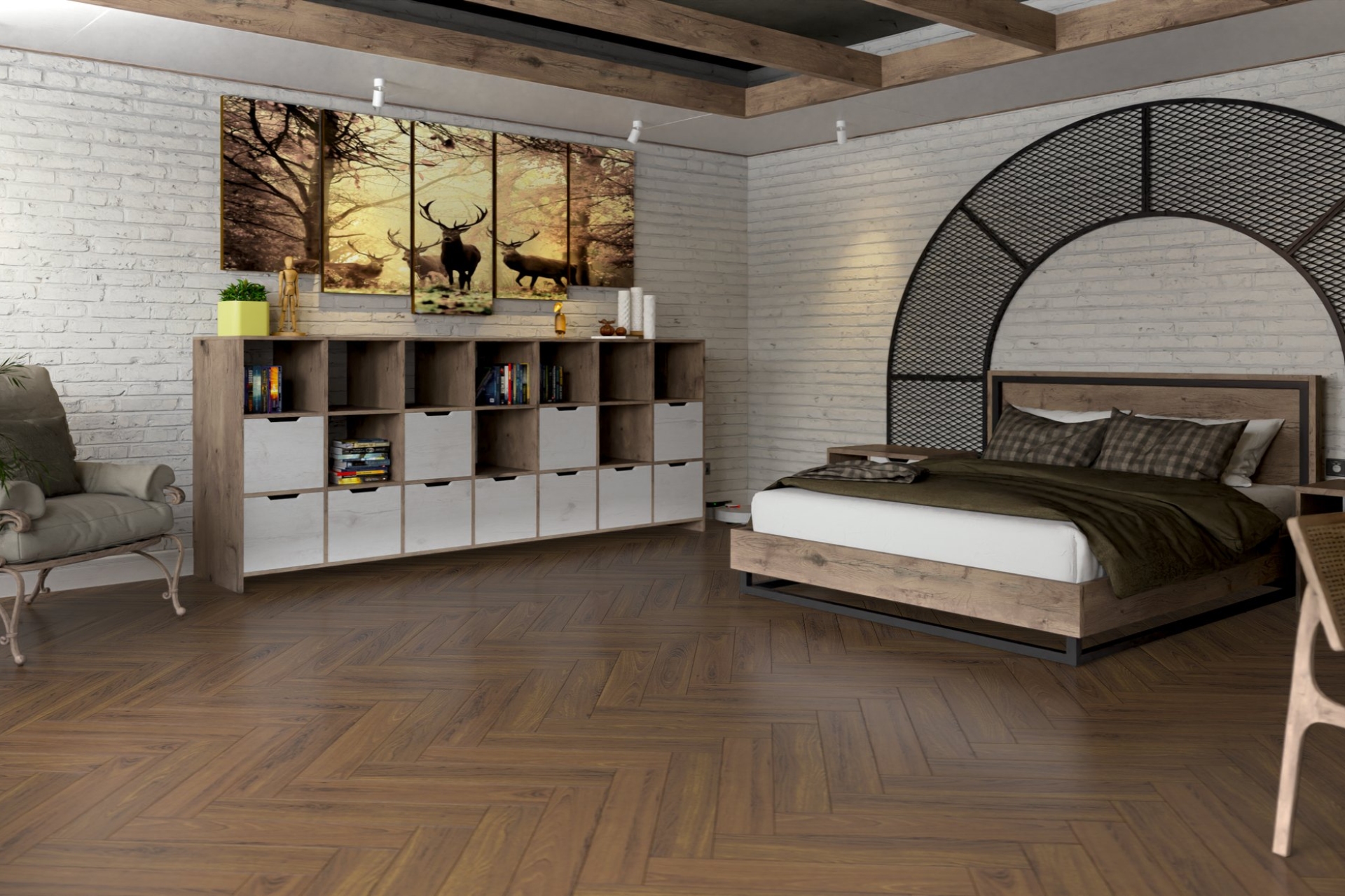 Инженерный паркет «Damy Floor» Ореховый (укладка елочкой) — купить в Волгодонске