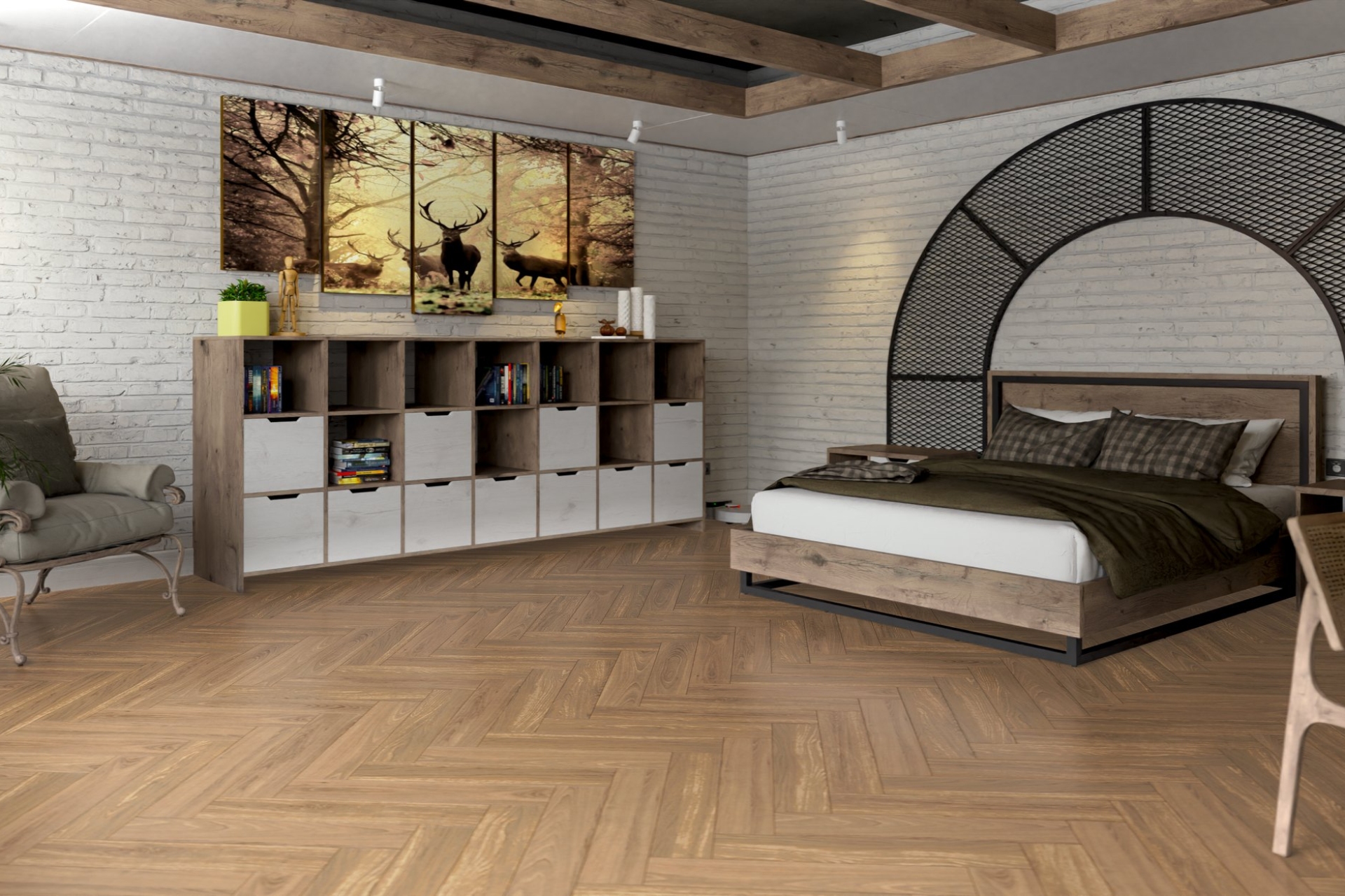 Инженерный паркет «Damy Floor» Натуральный (укладка елочкой) — купить в Волгодонске