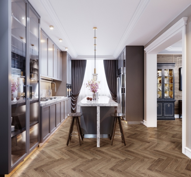 Виниловый ламинат SPC "Cronafloor" Herringbone Дуб Тулуза (640*128*4,5 мм) — купить в Волгодонске